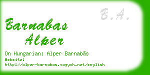 barnabas alper business card